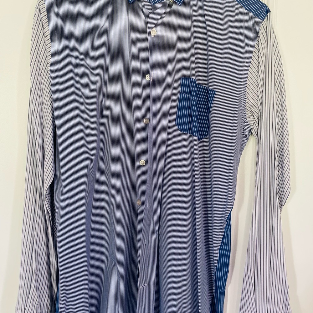Blue dress shirt multiple pattern